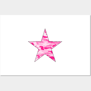 Pink Camo Star Posters and Art